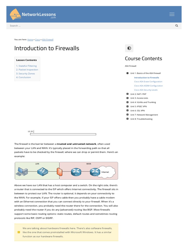0001 Introduction To Firewalls | PDF | Firewall (Computing) | Router ...