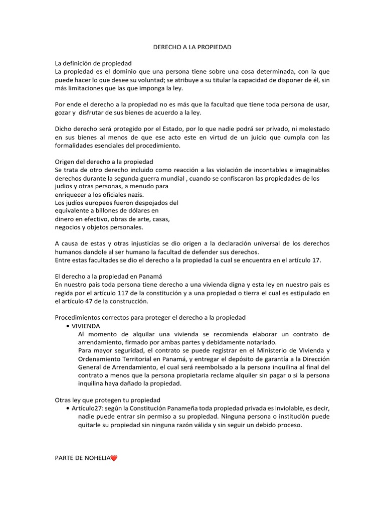 Derecho a la Propiedad en Panamá | PDF | Propiedad | Derechos humanos
