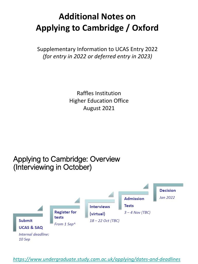 Oxbridge Application Guide 20212022 PDF Science
