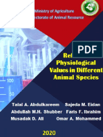 (LI) Valores Fisiológicos en Diferentes Especies Animales