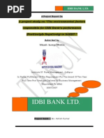 Download SUMMER TRAINING PROJECT REPORT ON  Idbi Bank by TRAUN KULSHRESTHA SN6248608 doc pdf