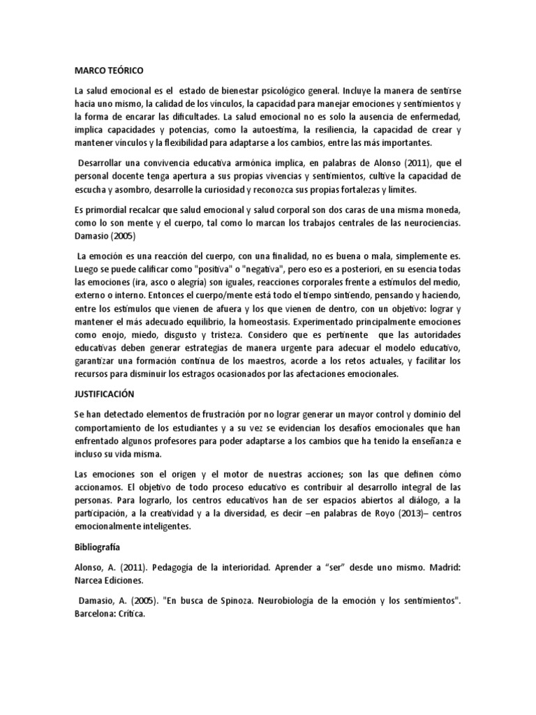 Marco Teórico | PDF | Las emociones | Aprendizaje
