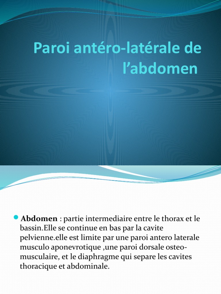 Anatomie de la paroi abdominale latérale | PDF | Péritoine | Abdomen