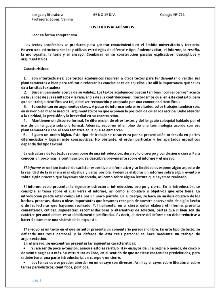 Los Textos Académicos | PDF | Ensayos | Escritura