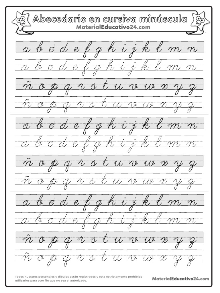 Abecedario en Cursiva Minuscula | PDF | Ciencias sociales, image size:768x1024