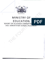 Min. of Education Report On Alleged Corruption in The 2021 Shs