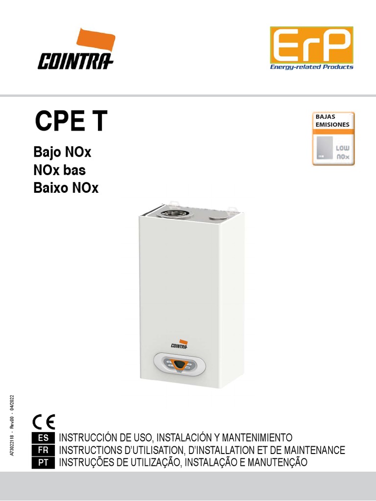 Manual Instrucciones Calentador A Gas Cpe T Low Nox Cointra, PDF