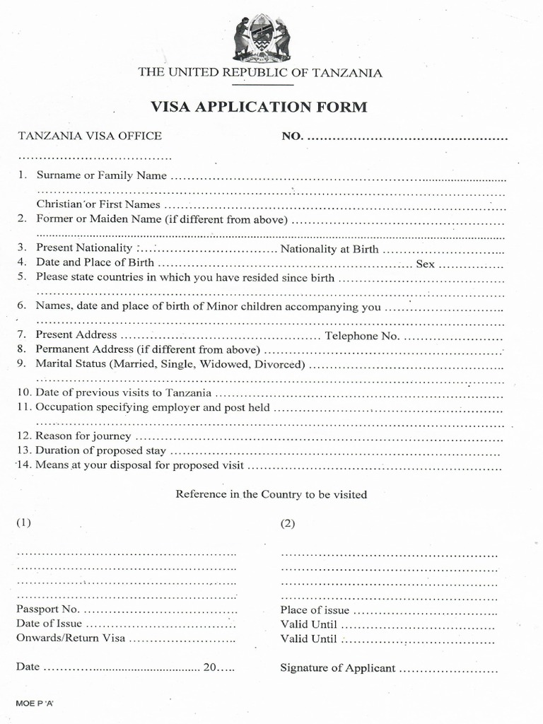 VISA Application Form | PDF