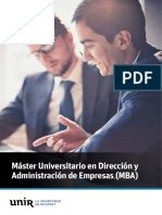 Maestría en Dirección y Administración de Empresas (MBA)