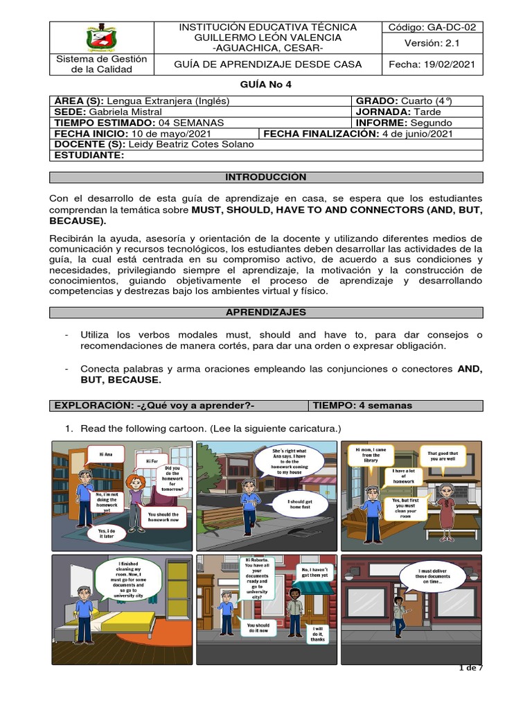 Guía de Inglés para Grado 4 PDF | PDF | Aprendizaje