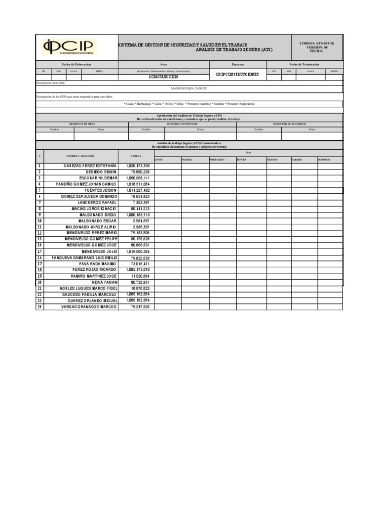 Ejemplo de ATS para Construcción | PDF
