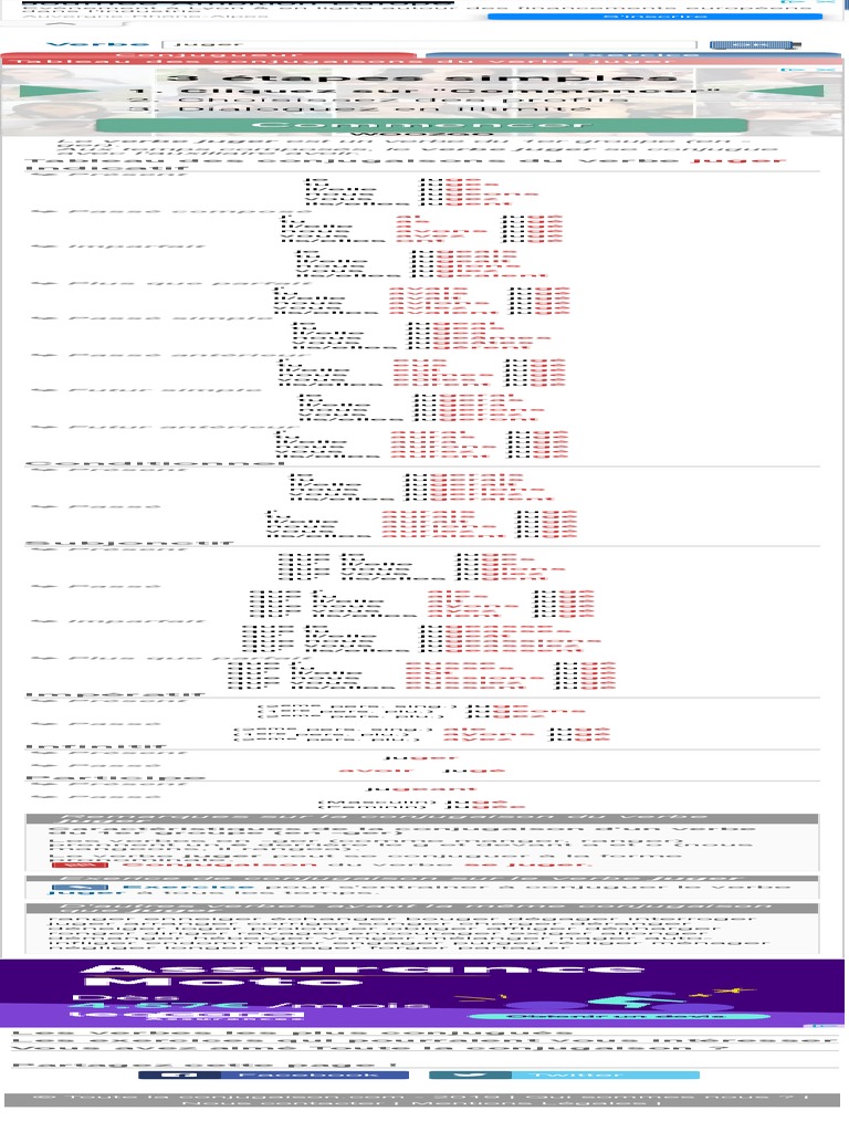 Conjugaison du verbe juger | PDF | Conjugaison | Morphologie linguistique