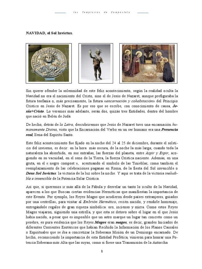 Sol Invictus y el Nacimiento de Jesús | PDF | María, madre de Jesús ...