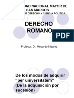 SEMANA 25. - de Los Modos de Adquirir PER UNIVERSITATEM (De La Adquisición Por Sucesión)