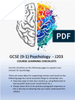 Psychology Course Learning Checklists