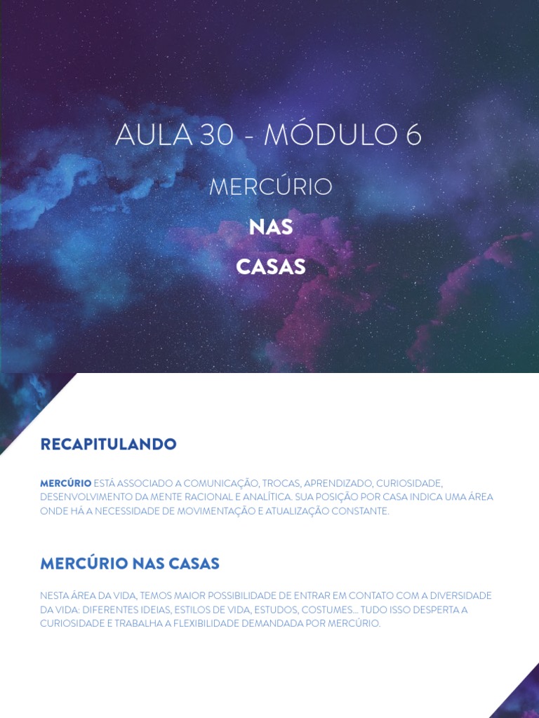 Aula 33 - Mercurio Nas Casas | PDF | Comunicação | Aprendizado