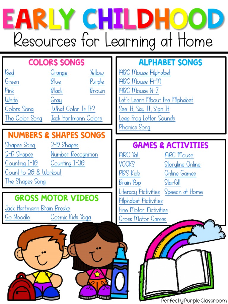 Early Childhood Resources For Home PDF Color Visual Perception