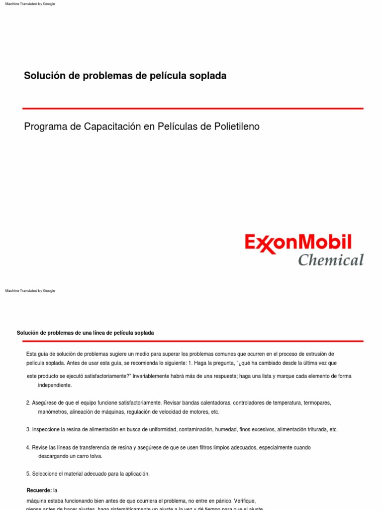 J Blown Film Troubleshooting Descargar gratis PDF Extrusión