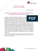 Ipec: Lula mantém liderança com 47%, Bolsonaro tem 31