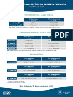 Calendário de Avaliações Da Segunda Chamada - III Etapa Letiva