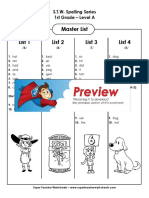 Spelling Level A Master Lists