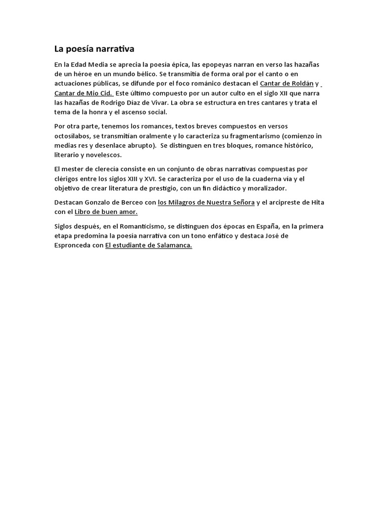 La Poesía Narrativa PDF