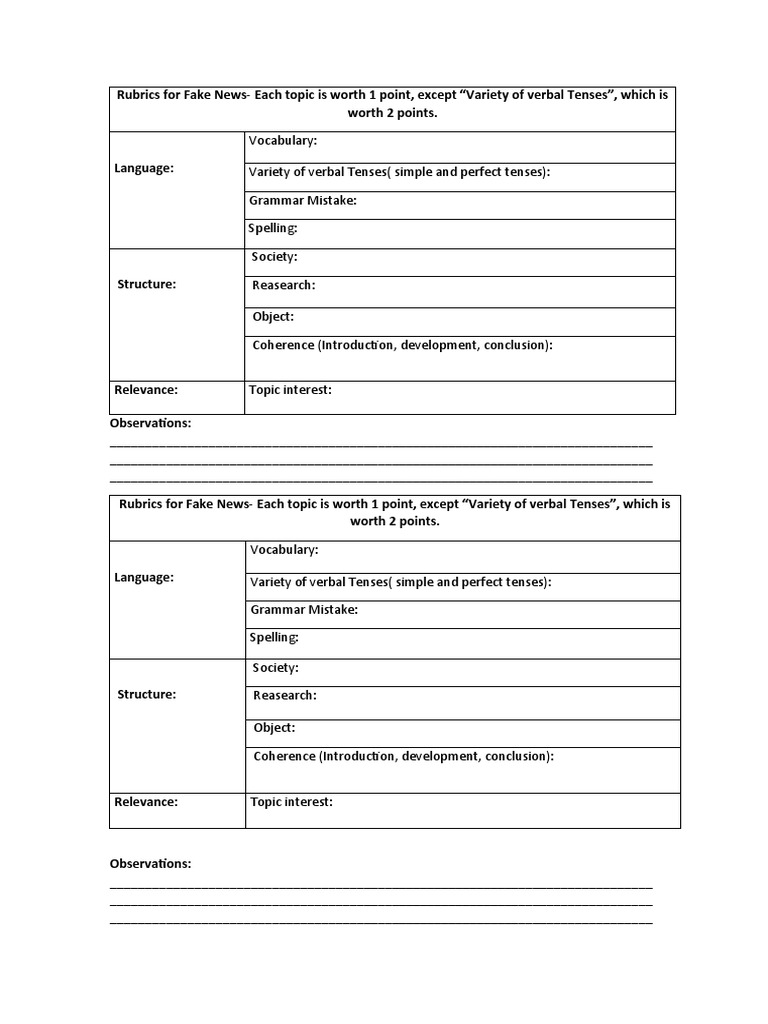Rubrics for evaluating fake news articles pdf