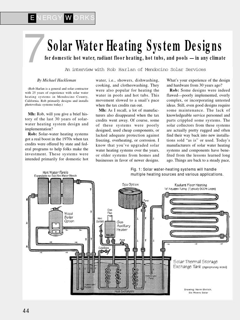 7 Solar Water Heating System Designs by Michael Hackleman | PDF | Water