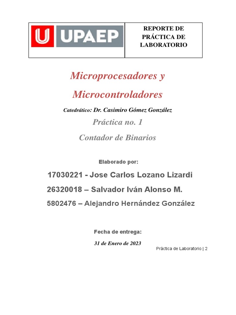Practica # 1 Micro. | PDF | Programa de computadora | Programación