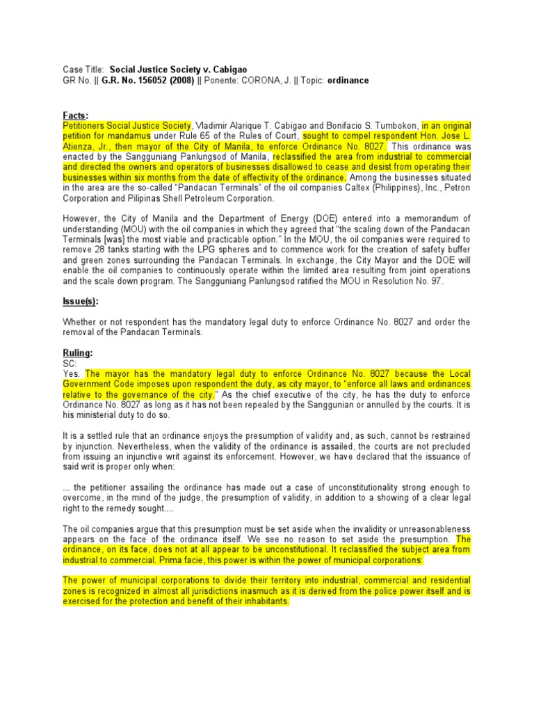 Social justice society v cabigao g r no 156052 2008 pdf