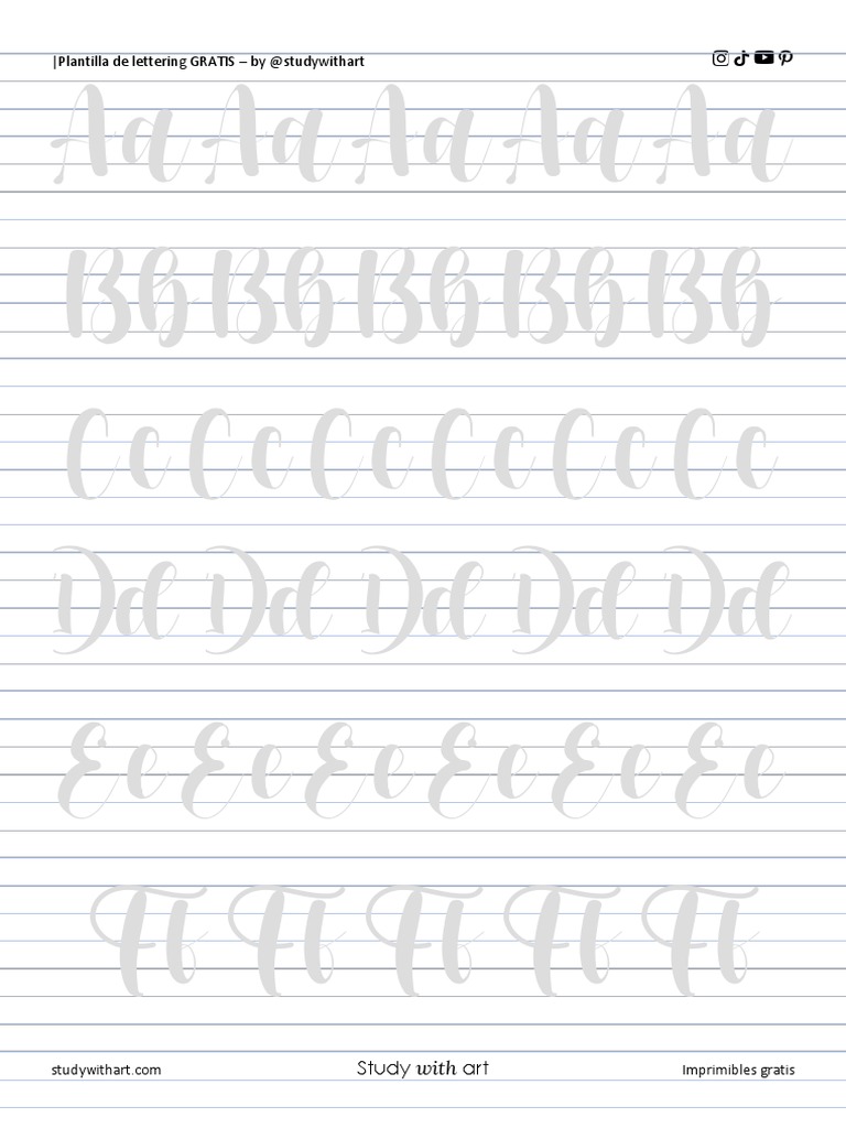 Imprimible Plantilla de Lettering Studywithart | PDF