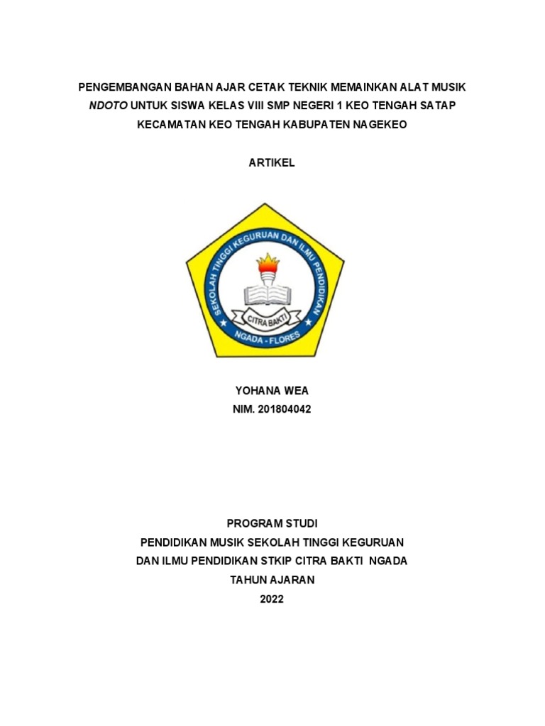 Modul Teknik Memainkan Alat Musik Ndoto | PDF | Language Arts & Discipline
