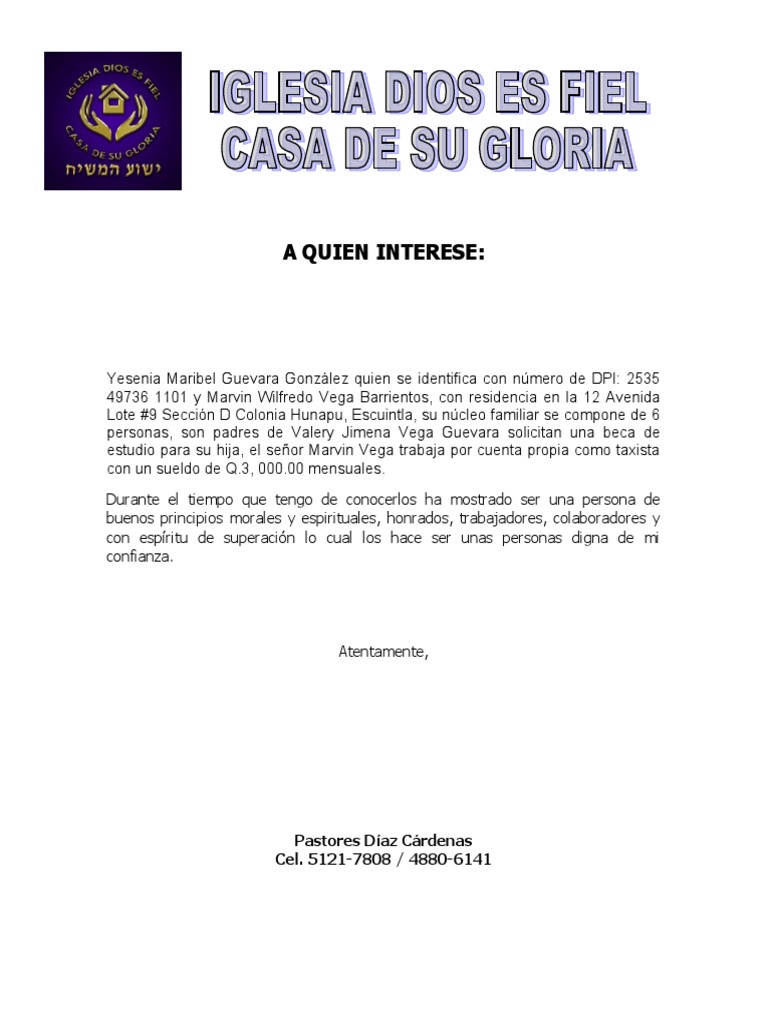 Carta iglesia pdf
