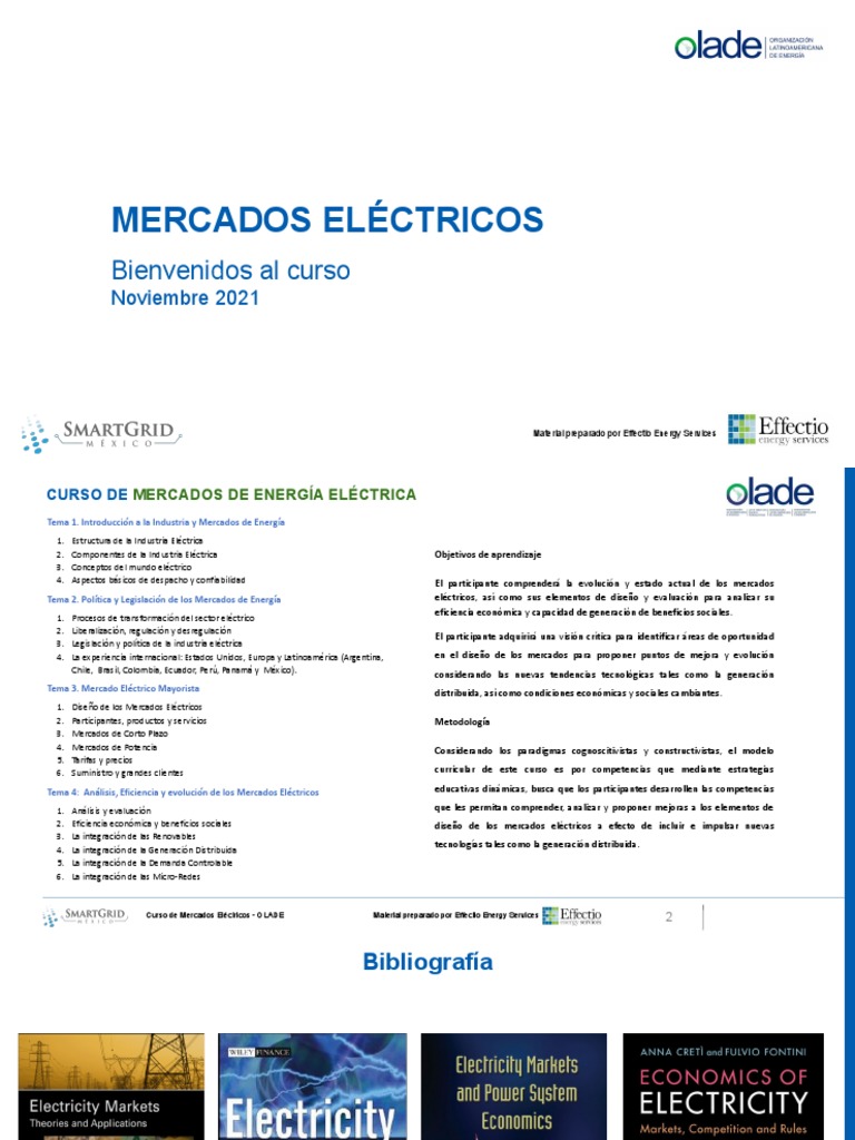 Curso de Mercados Eléctricos OLADE | PDF | Ingenieria Eléctrica ...