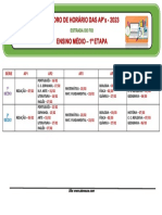 CALENDARIO DAS AP's - MÉDIO 1 ETAPA FIO