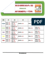 CALENDARIO DAS AP's - F.I 1 ETAPA FIO