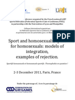 Colloque International FSGL: Sport Et Homophobie