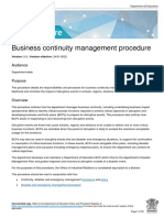 Business continuity management procedure