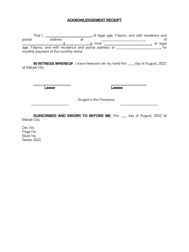 Acknowledgement Blank | PDF