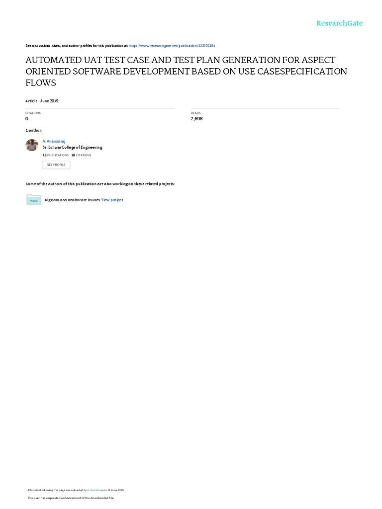 Automated UAT Test Plan for AOSD | PDF | Use Case | Software Testing