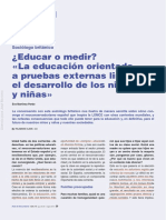 Educar o Medir. Pruebas Externas Limitan Desarrollo StephenBall