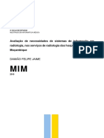 Avaliação de Necessidades de Sistemas de Informação em Radiologia, Nos Serviços de Radiologia Dos Hospitais Públicos de Moçambique