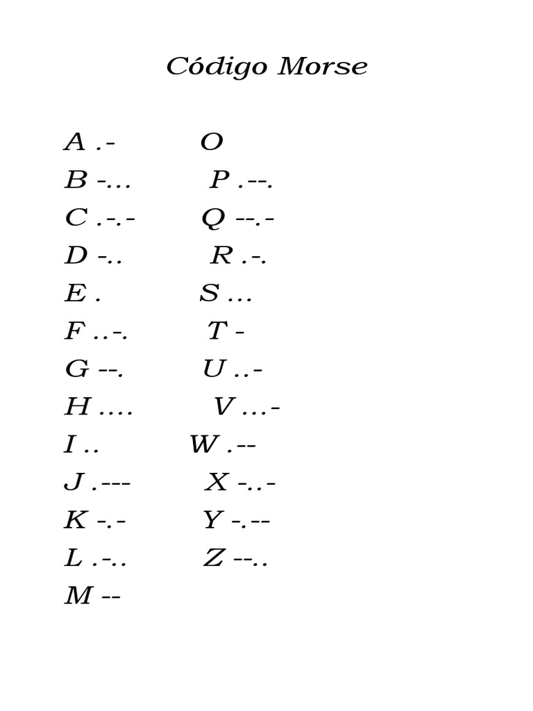 Abecedario en Código Morse | PDF | Arte