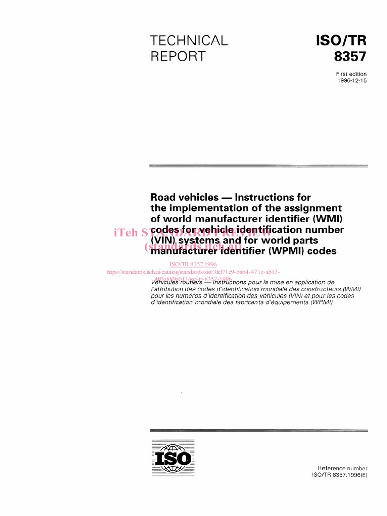 Iso TR 8357 | PDF | International Organization For Standardization