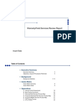 Warranty Field Services Review Final Report