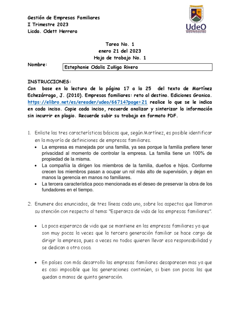 Características y Desafíos de Empresas Familiares | PDF