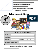 Evaluación Matemática 4° Grado Institución Educativa Rosa Arméngola