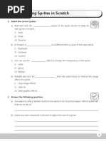 Workbook CBSE IV Computer Studies Animating Sprites in Scratch