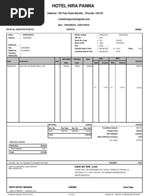 HOTEL bill