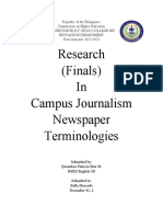 CH Campus Journalism Newspaper Terminologies